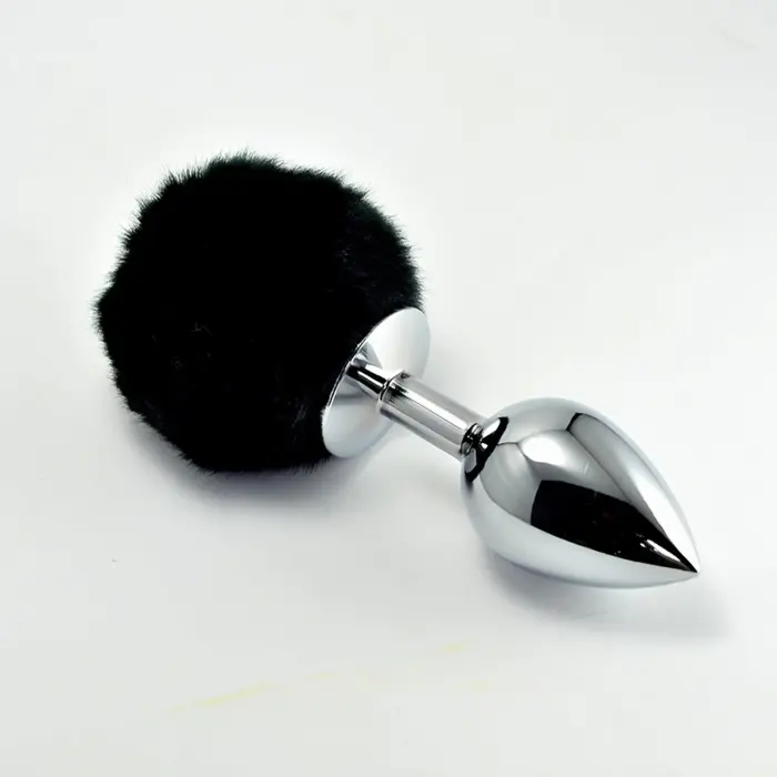 Pompon metallist anaaltapp – L – Must
