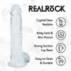 Reālistisks dildo ar sēkliniekiem un piesūcekni – 12.7 cm (5″) – Caurspīdīgs Foto 5