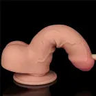 LoveToy Sliding Skin Dual Layer Dong – reālistisks dildo – TPE – miesas krāsa – 17,8 cm — Foto 11