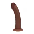 Divu blīvumu silikona izliekts reālistisks dildo ar piesūcekni – brūns – 20,5 cm — Foto 2