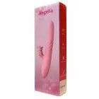 Angelia vibrators ar kustību, rotējošu vārpstu un mēles stimulatoru – 18 cm (7″) – rozā Foto 14