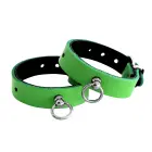 Leather Handcuffs Mini O-Ring – Green — Photo 1
