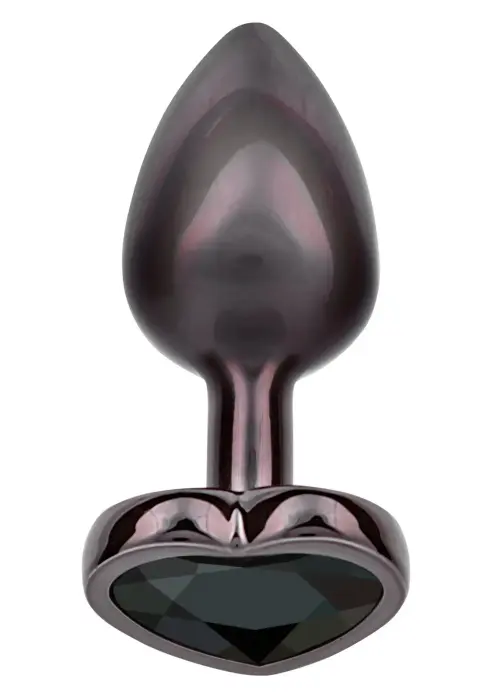 Dimanta sirds S anālais spraudnis – 6 cm (2.4″) – Melns