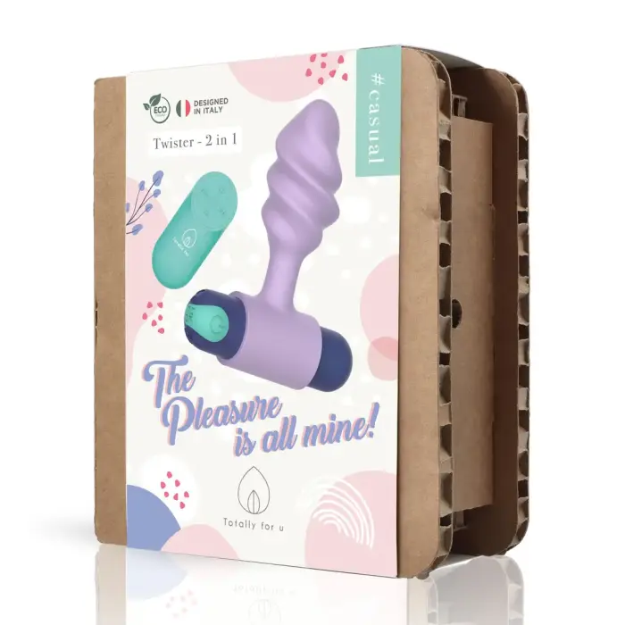 Twister – 2-in-1 silicone butt plug with rechargeable bullet – multicolour