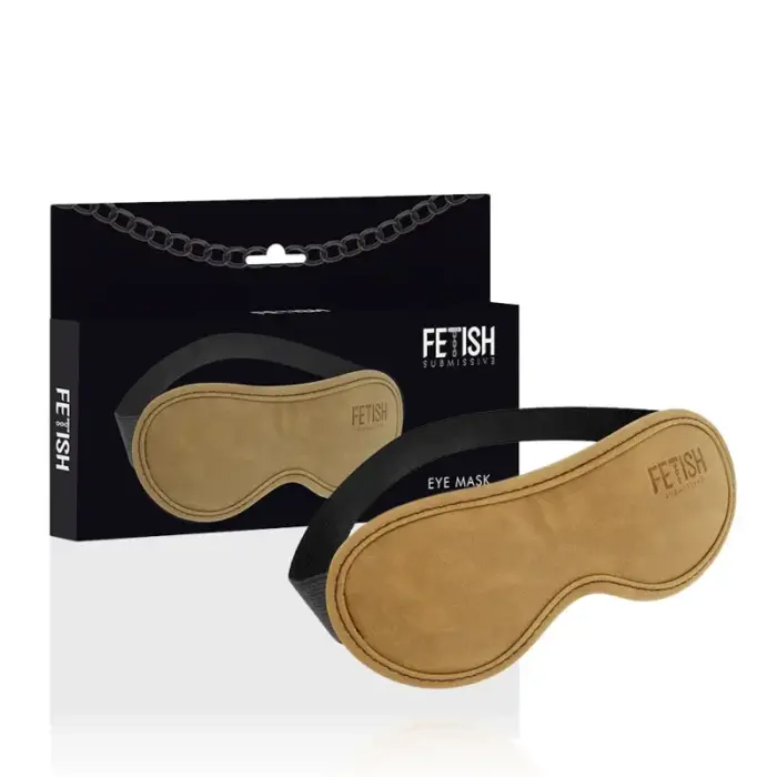 Fetish Submissive Origen Vegan Leather Mask with Neoprene Lining – Black