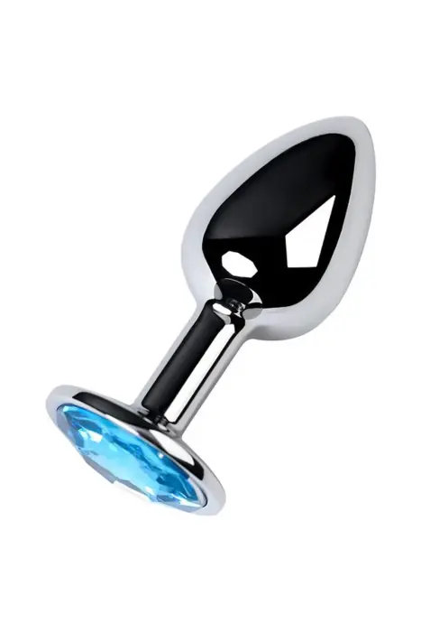 TOYFA metāla anālais spraudnis ar Topāza dārgakmeni – 7 cm – Pelēks Foto 3