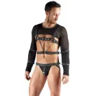 Svenjoyment Bondage vīriešu komplekts – īss tops, iejūgs, džoks, 4 aproces – melns – S — Foto 3
