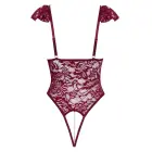 Cottelli LINGERIE pitsist bodi pärlikettidega – punane – XL — Foto 8