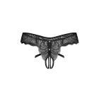 Trinise Lace Thong with Open Crotch – Black – S/M — Photo 8