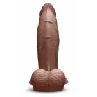 b-Vibe SlipSkin 7" Girthy – survele reageerivast silikoonist iminapaga dildo – Värv: pruun – 17,8 cm — Foto 4