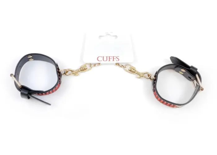 Fetish B - Series Handcuffs with cristals 3 cm Red Line Photo