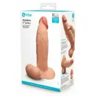 b-Vibe SlipSkin 9" Girthy – platesnio skersmens slėgiui reaguojančio silikono dildo su siurbtuku – juodas – 22,9 cm — Nuotrauka 1