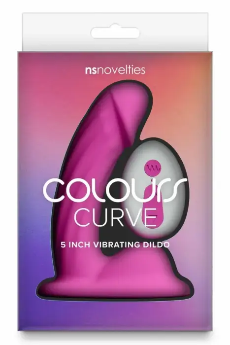 COLOURS Curve – curved rechargeable silicone vibrator with remote – pink – 12.7 cm