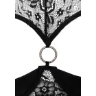 Cottelli Collection комплект с открытым бюстгальтером и кружевным декором 80B/M – чёрный — Фото 5