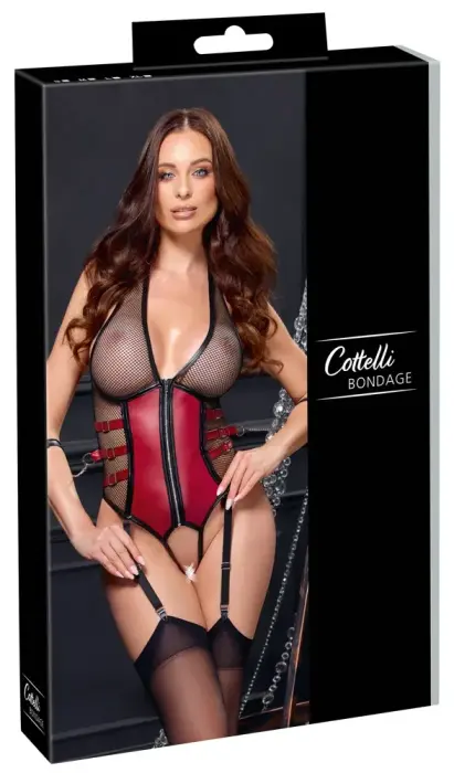 Cottelli Bondage Bodysuit with Arm Restraints – Black – S