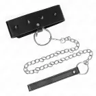KINK regulējama apkakle ar sudraba kniedēm un ķēdīti 65 cm, melna, 36-43 cm — Foto 4