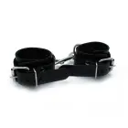 Black Leather Chain-Linked Cuffs — Photo 5