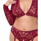 Cottelli Curves mežģīņu un samta sarkans apakšveļas komplekts – 3XL — Foto 10