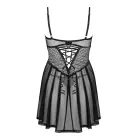 Obsessive Chemeris Babydoll Set with Thong – Black – XS/S — Photo 5