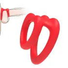 Sweetheart II Double Cock Ring – Red — Photo 3