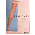 Be Wicked nailoninės tinklinės kojinės iki šlaunų – kūno spalva – vienas dydis — Nuotrauka 5