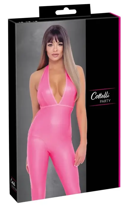 Cottelli Party Jumpsuit Neon Pink – L