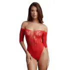 Crotchless Rhinestone Bodysuit – Red – One Size — Photo 7