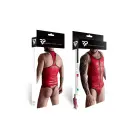 Vyriškas wetlook marškinėliai be rankovių ir stringų komplektas su dekoratyvia priekine juosta – raudonas – S Photo