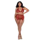 Сетчатый и кружевной комплект из 4 предметов – Plus size — Фото 4
