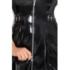 Black Level Lack Kleid ausgestellt – виниловое мини-платье с расклешённой юбкой – чёрное – Размер: L — Фото 5