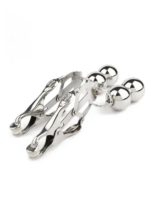 Mr. Steel Clover Nipple Clamps with Weights – Silver
