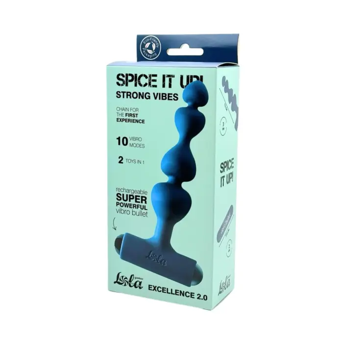 Analinių karoliukų grandinėlė su įkraunamu kulkos vibratoriumi – 13 cm (5.1″) – Skaidrus