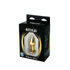 Zelta anālais spraudnis ar baltu dimantu – 7 cm (2.75″) – Daudzkrāsains — Foto 3