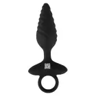 ANOS elastīgs teksturēts anālais spraudnis – 14.8 cm (5.8″) – Melns — Foto 4