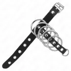 KINK nahast reguleeritav lukustatav rihm ja 5 metallrõnga komplekt 21x2 cm – must — Foto 4
