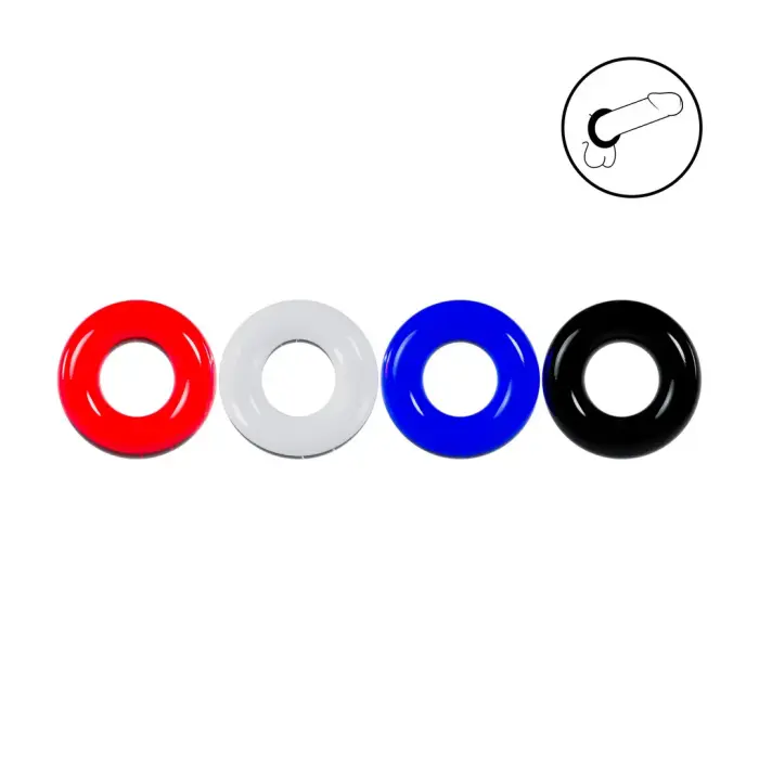 Dzimumlocekļa gredzenu komplekts 4 gab. - daudzkrāsains Foto 8