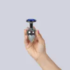 Blue Jewelled Metal Butt Plug – 9.5 cm (3.7″) — Photo 2