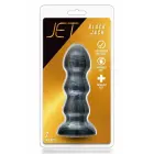 Jet Black Jack – flexible PVC anal plug with suction base – carbon metallic black – 17.8 cm — Photo 1
