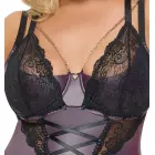 Cottelli Curves Basque 95F/2XL Elegant Lace & Matte Look, Purple-Black — Photo 6
