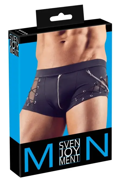 Men's Mesh and Opaque Pants – Black – XL