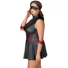 Cottelli BONDAGE PLUS бондажное платье с наручниками и маской – красные полоски – XL — Фото 4