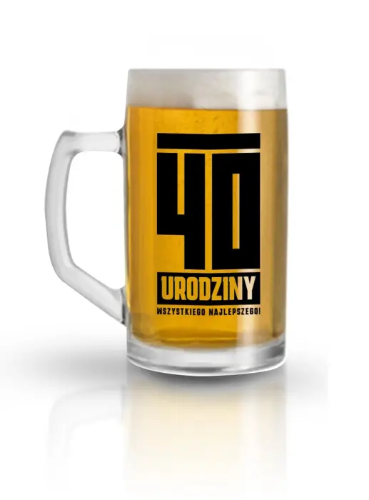 Funny Beer "40 Urodziny" birthday beer mug – 500 ml
