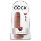 King Cock Realistic Dildo with Balls and Suction Cup – 17.8 cm (7″) – Skin — Photo 1