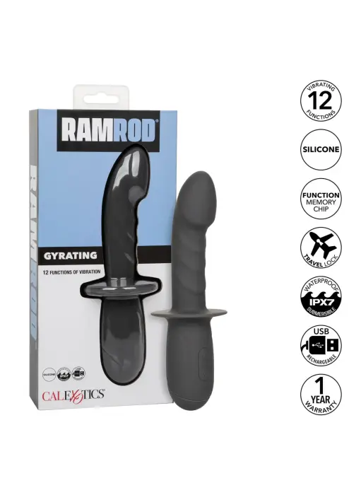Ramrod rotējošs vibrators – 19 cm (7.5″) – melns Foto 5