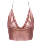 Cottelli Accessoires – топ из металлических пластин с регулируемыми цепочками – розовое золото — Фото 7