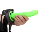 Ouch! Spīd tumsā izliekts dobs strap-on – neona zaļš Foto 9