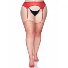 Leg Avenue сетчатые чулки с декором из страз – красные – Plus size — Фото 5
