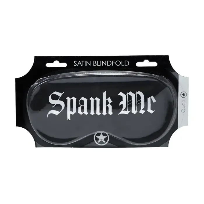 Spank Me - Printed Satin Mask - Black Foto 1