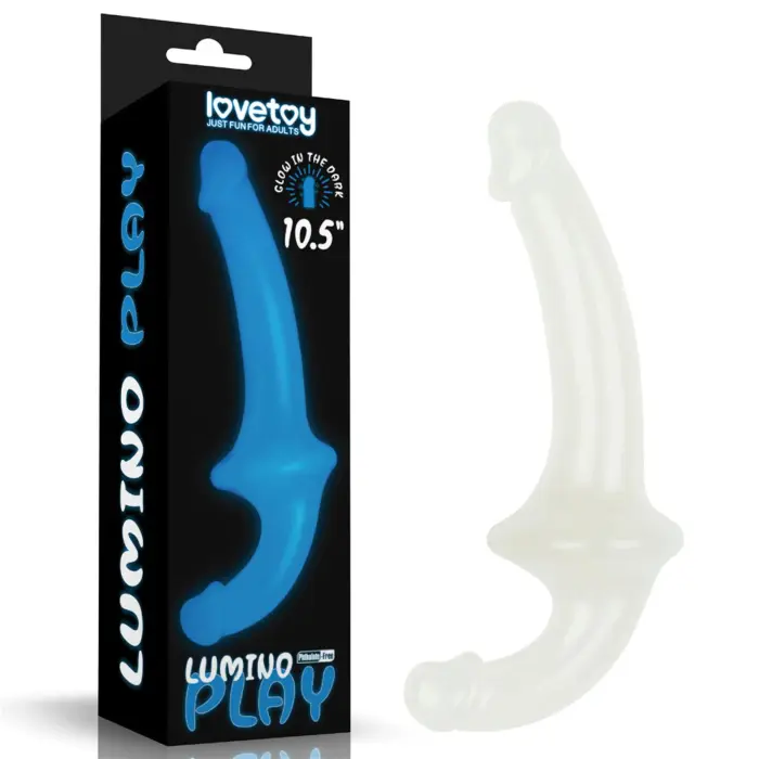 Lumino Play tumsā spīdošs strap-on dildo – 16.5 cm (6.5″) – Zobenzila Foto 15