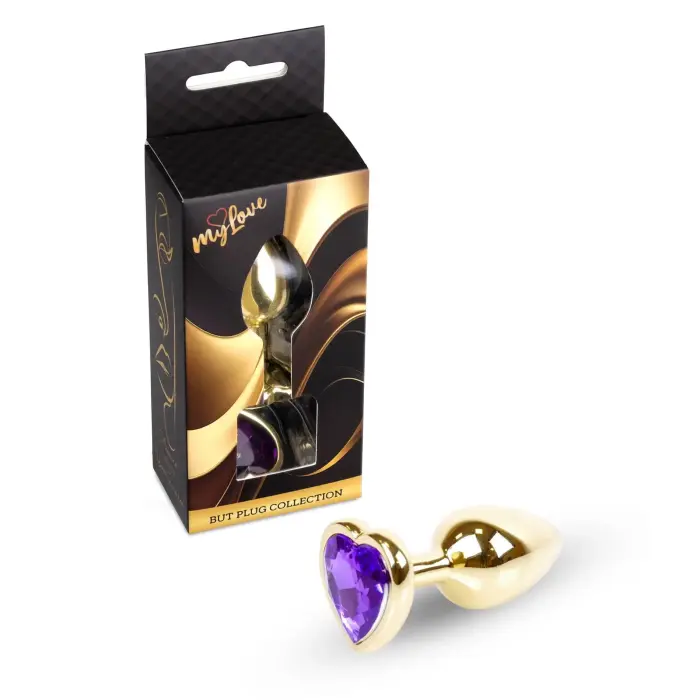 MyLove Toys Jewellery Gold sirds formas anālais spraudnis – 7 cm (2.8″) – Violets